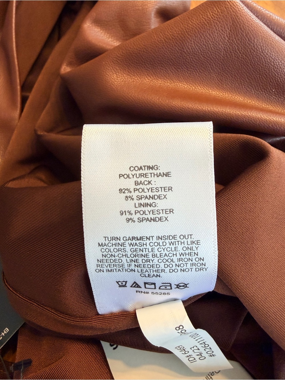 Express Women’s Body Contour Brown Faux Leather V Neck Bodysuit, Size XS - Picture 6 of 6